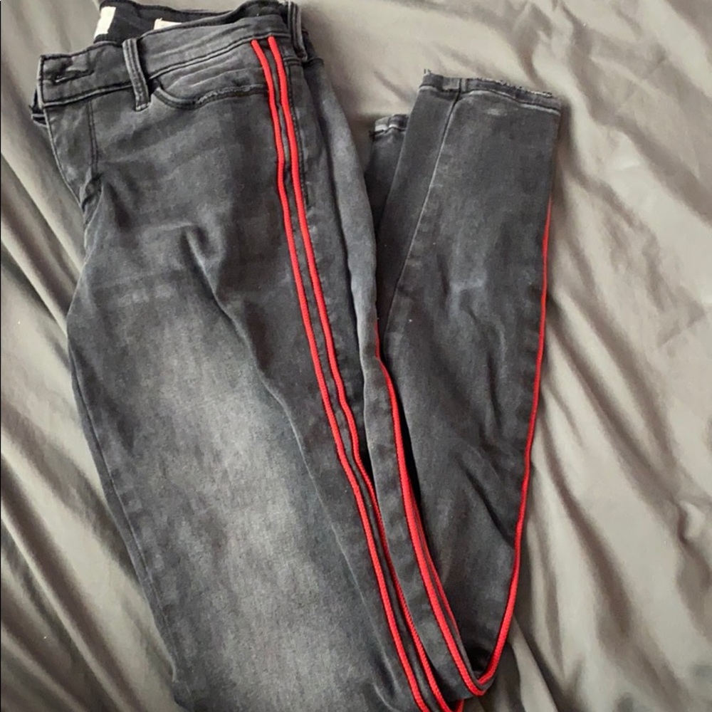 Black and Red Jeans